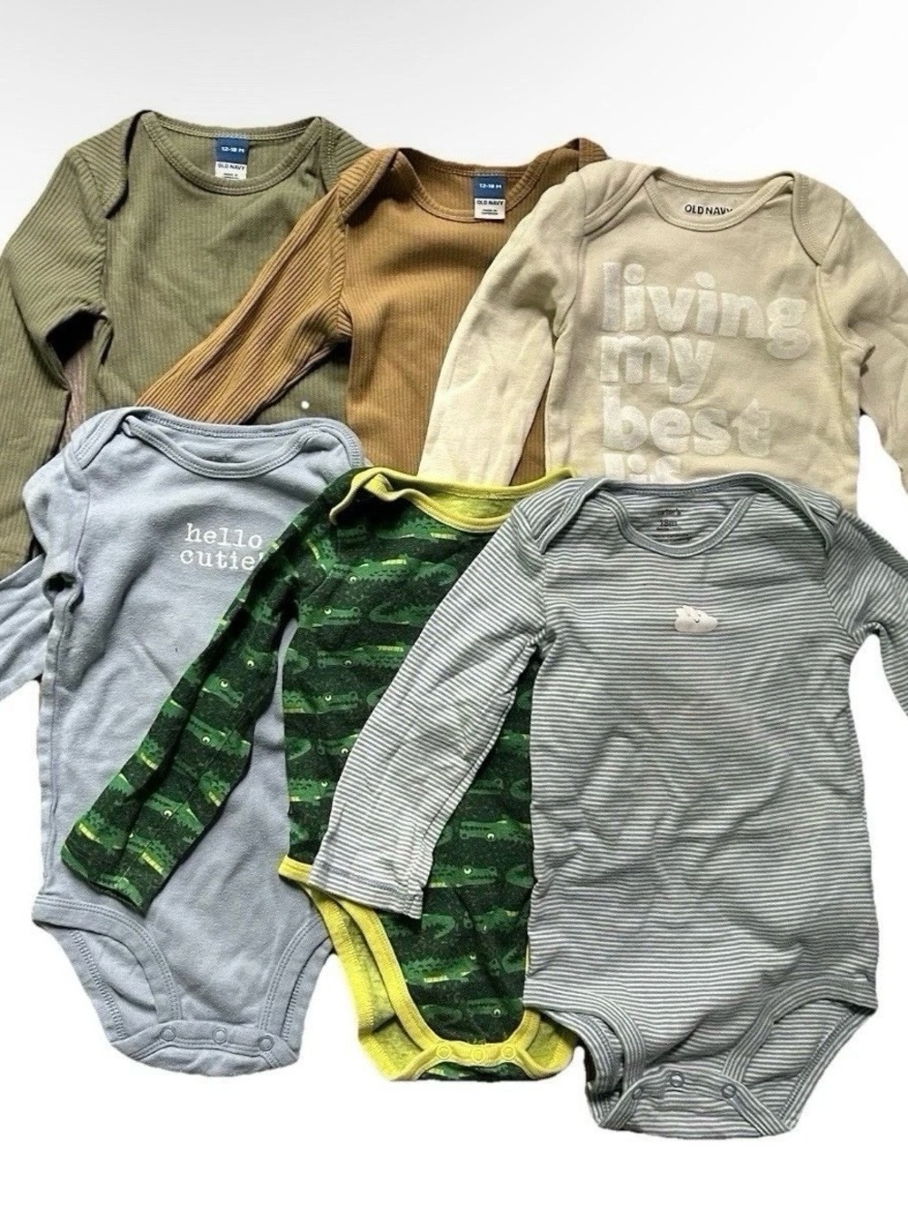 Toddler Long Sleeve Bodysuits Size 12-18 Months Old Navy LL Bean Carter’s
